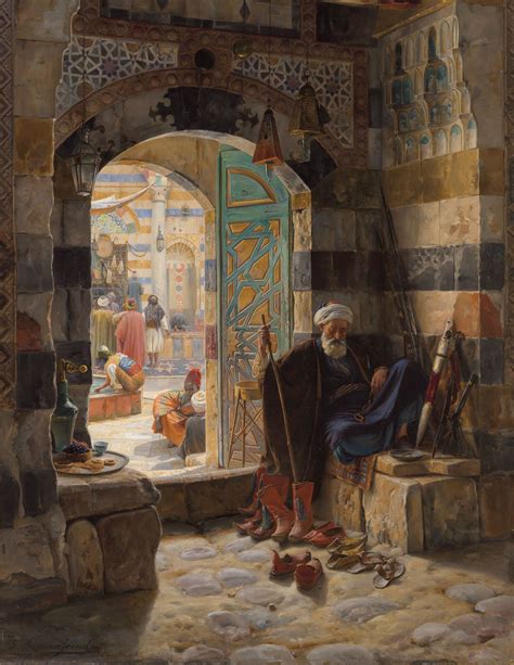 Gustav Bauernfeind (German, 1848-1904) Warden of the Mosque, Damascus ...