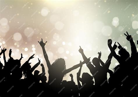 Free Vector | Party crowd on a bokeh lights background