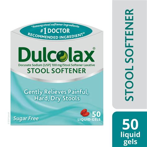 Dulcolax Stool Softener, Liquid Gels (50 Ct), Gentle Relief - Walmart ...