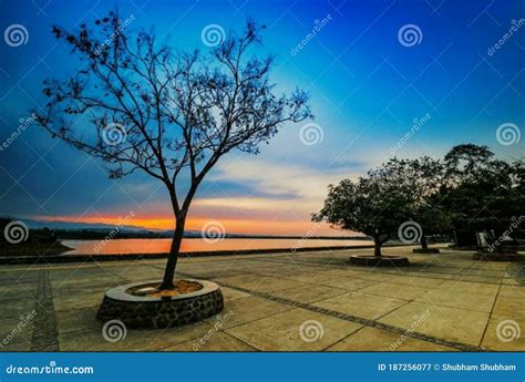 Sukhna Lake Frontcviews. Beautiful Sunset View at Sukhna Lake Chandigarh. Stock Image - Image of ...