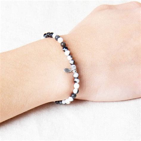 Black White Zebra Jasper Bracelet | Unique Jewelry