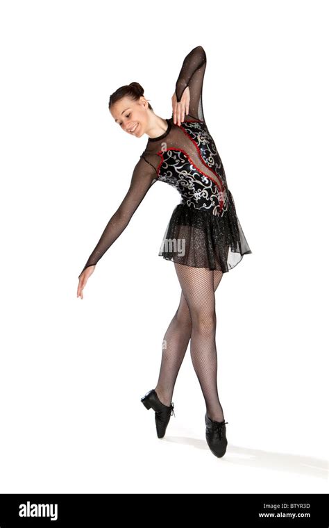 Studio shot of beautiful young girl in tap dancing costume Stock Photo ...