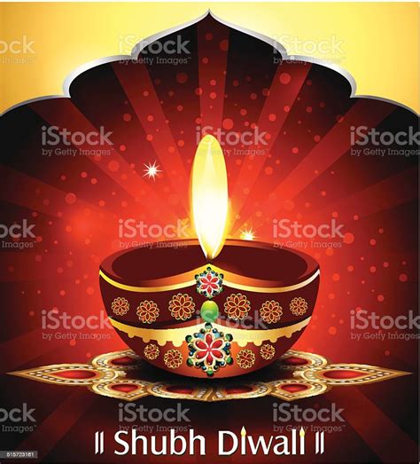 Vector Diwali Background With Rangoli Stock Illustration - Download ...