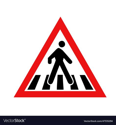 Zebra crossing traffic sign image Royalty Free Vector Image