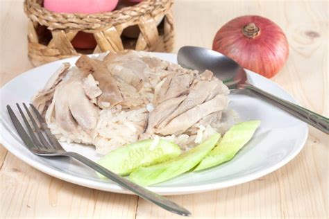 Steam Chicken with Rice stock photo. Image of setting - 52869802