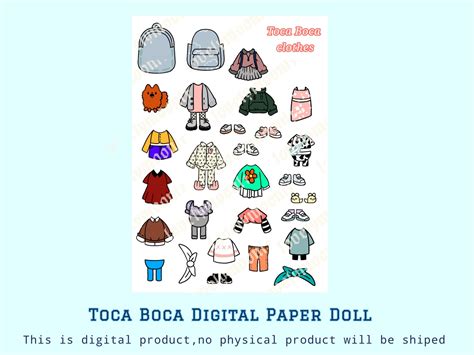 Toca Boca Paper Doll Bundle / Toca Boca Paper Doll and Clothes | Etsy Finland