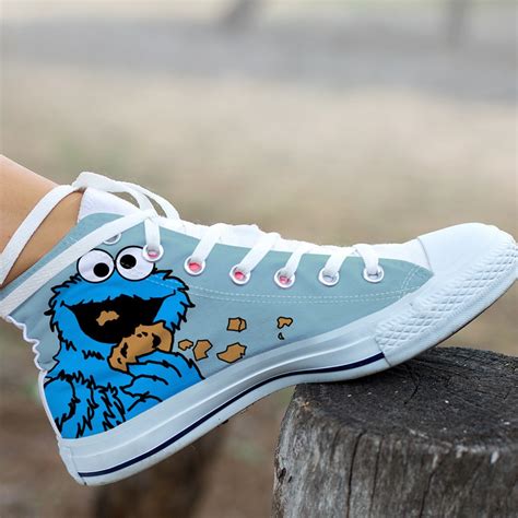 Cookie Monster Shoes | Custom Canvas Sneakers For Kids & Adults