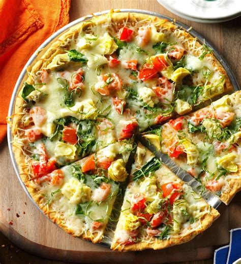 Spinach and Artichoke Pizza Recipe | Taste of Home