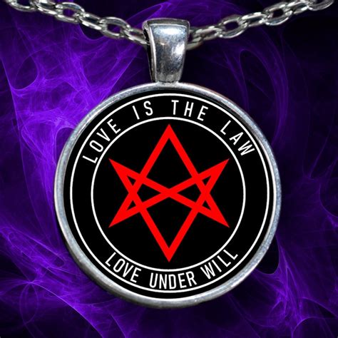 Thelema Unicursal Hexagram Symbol Necklace Love is the Law | Etsy