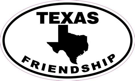 5in x 3in Oval Texas Friendship Sticker | Friendship sticker, State ...