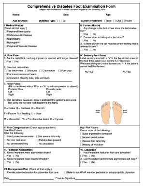 Diabetic Foot Exam Checklist