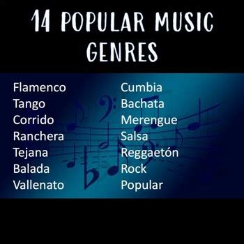 La música hispana - 14 Genres of Hispanic Music by Mi Mercadito | TpT