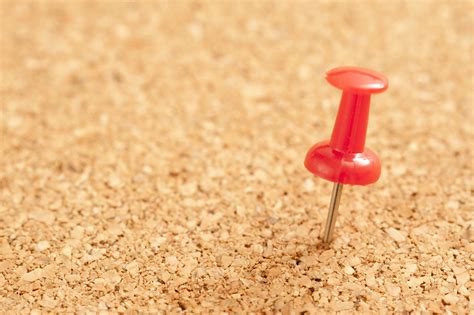 Free Image of Close up Red Pin on Brown Cork Board | Freebie.Photography