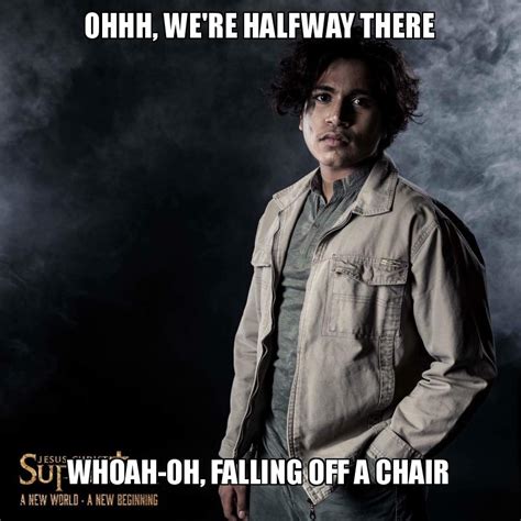 Ohhh, we're halfway there Whoah-oh, falling off a chair Meme Generator