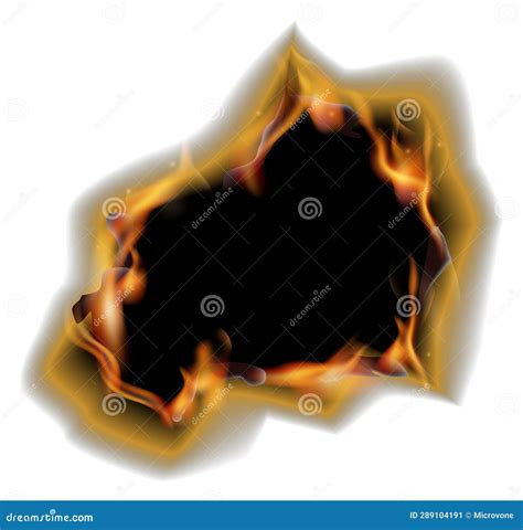 Burning Parchment. Paper Fire Hole Realistic Mockup Stock Vector - Illustration of decorative ...