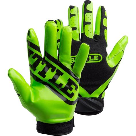 Battle Receivers Ultra-Stick Football Gloves - Youth Large - Neon Green/Black | Football gloves ...