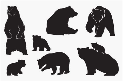 Bear, Cub, Animal, Silhouette, Family, Breeding - Standing Black Bear ...