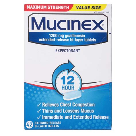 Mucinex Maximum Strength 12 Hour Extended-Release Bi-Layer Tablets ...