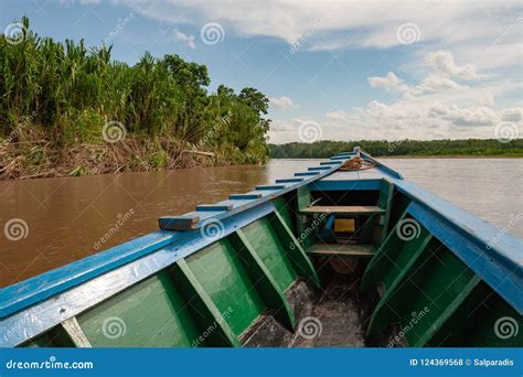 Boat on Tambopata river stock photo. Image of tropical - 124369568