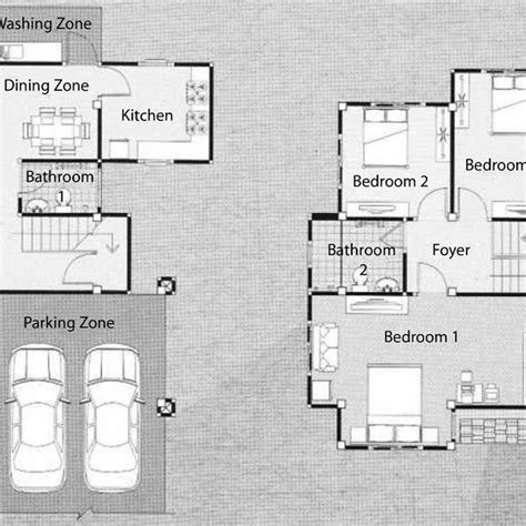 Floor Plans of Twostorey Samples. | Download Scientific Diagram