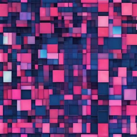 Premium Photo | A blue and pink geometric pattern with squares generative ai