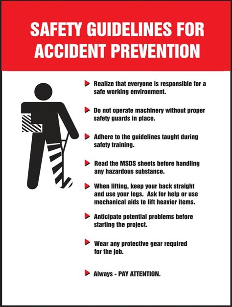 Safety Guidelines For Accident Prevention Safety Posters PST215