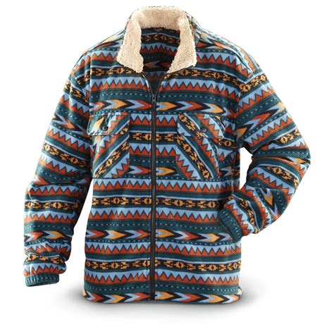 Guide Gear Men's Southwestern Fleece Jacket - 293311, Fleece & Soft ...