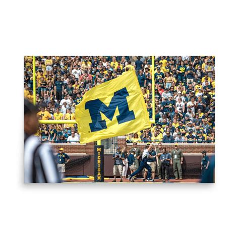 University of Michigan Football Flag Print - Etsy