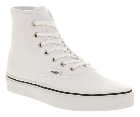 Vans Authentic Hi White Canvas in White for Men | Lyst