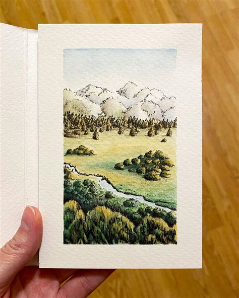 Landscape with watercolor pencils : r/Sketch