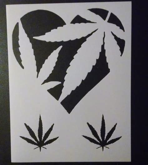 Love Heart Marijuana Pot Leaf - Stencil – My Custom Stencils