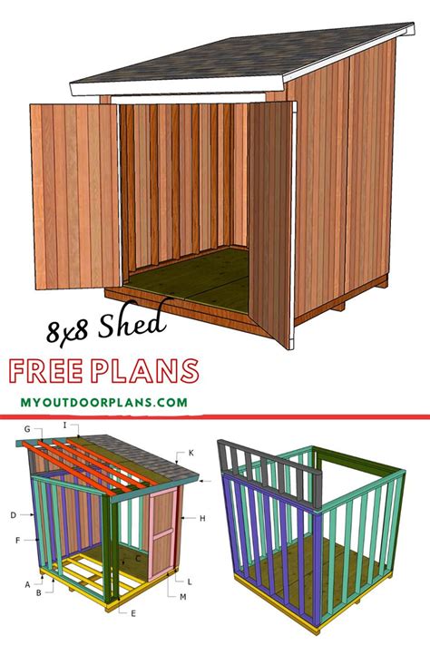 8x8 Lean to Shed - Free DIY Plans | HowToSpecialist - How to Build ...