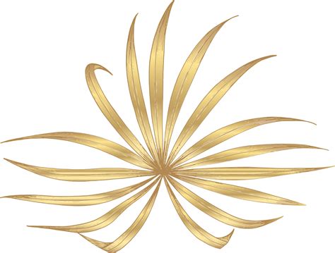 Branches of golden palm leaves Wall art stickers For living room - TenStickers