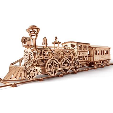 Buy Wood Trick Wooden Toy Train Set with Railway - 34x7″ - Locomotive ...