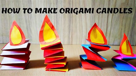 HOW TO MAKE AN ORIGAMI CANDLE || CHRISTMAS PAPER CANDLE CRAFT || DIY ...