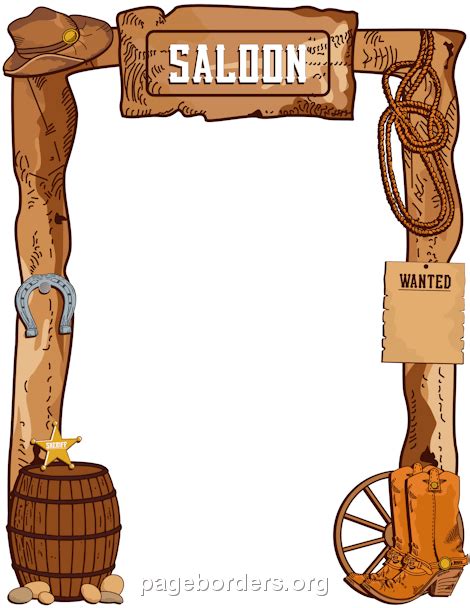 Cowboy Border: Clip Art, Page Border, and Vector Graphics