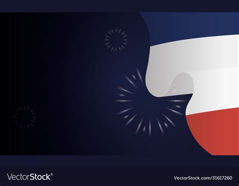 France flag with fireworks happy bastille day Vector Image