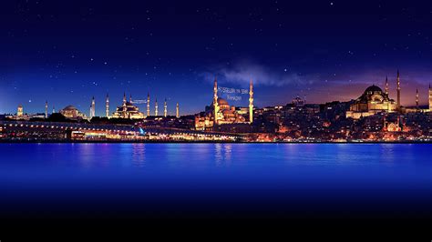 🔥 Download Night Stars Ocean Istanbul Sky Reflection City Wallpaper Background by @saraw ...