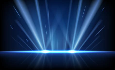 Abstract Blue Light Rays Background. Dark Background With Lines and Spotlights, Neon Light ...