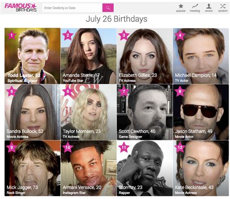 July 26 Famous Birthdays | Westheights