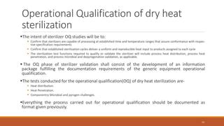 Validation of dry heat sterilization | PPT