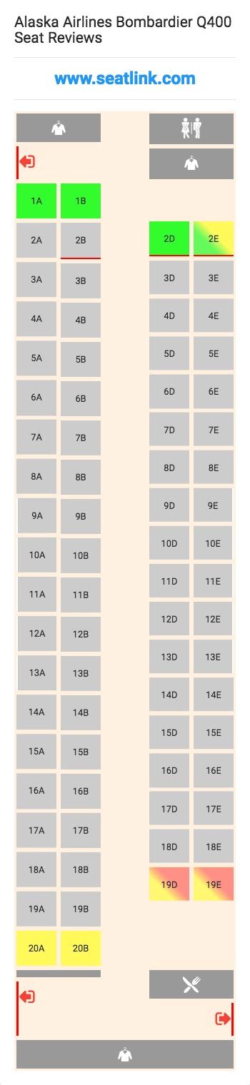 Alaska Airlines Bombardier Q400 (DH4) Seat Map | Alaska airlines ...