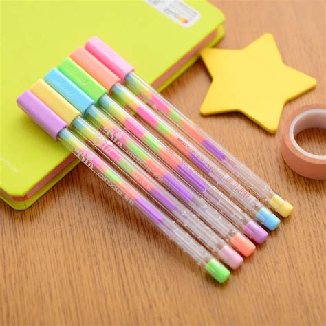 New Kawaii Water Chalk Paint Pen 6 Different Color Gel Pen for kid Gift ...