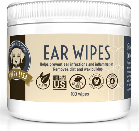 Amazon.com : PUPPY LISA Dog Ear Cleaner Wipes - Made in The US, Alcohol ...