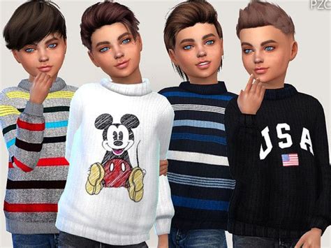 Winter Sweaters For Boys | Sims 4 toddler, Sims 4 cc kids clothing, Sims 4 toddler clothes