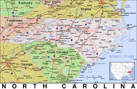 NC · North Carolina · Public Domain maps by PAT, the free, open source, portable atlas