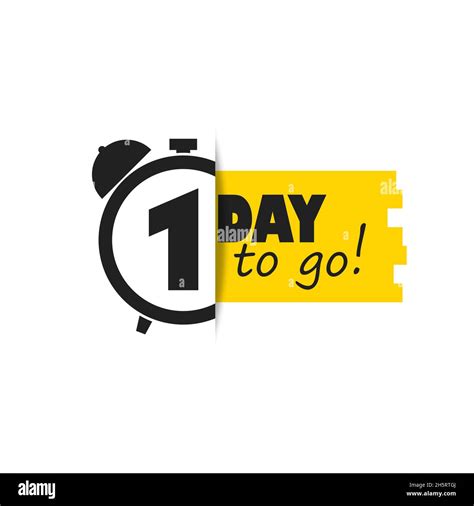 1 day to go, left countdown isolated flat icon. Vector illustration for marketing design Stock ...