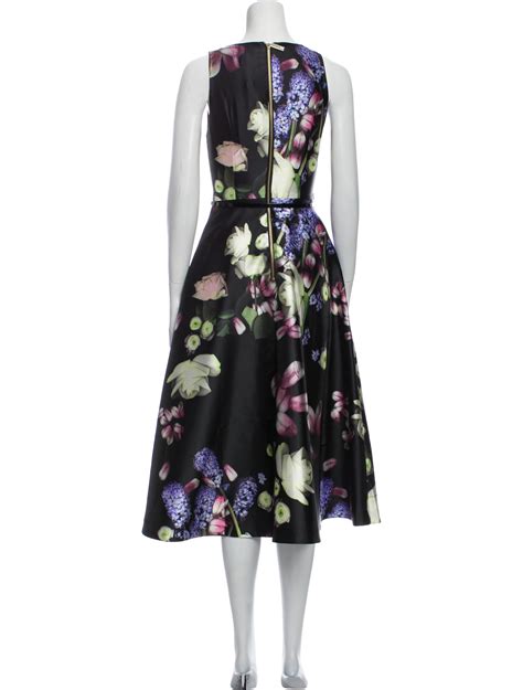 Ted Baker Floral Print Midi Length Dress - Black Dresses, Clothing ...