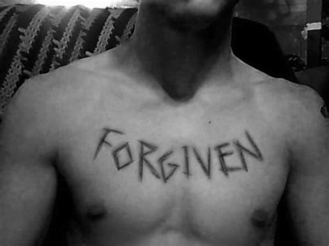 30 Forgiven Tattoo Designs For Men - Word Ink Ideas