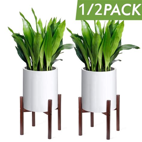 Modern Plant Stand Flower Pot Holder Shelf, 200lbs Bearing Fit 9''-10'' Pot, Indoor Outdoor ...